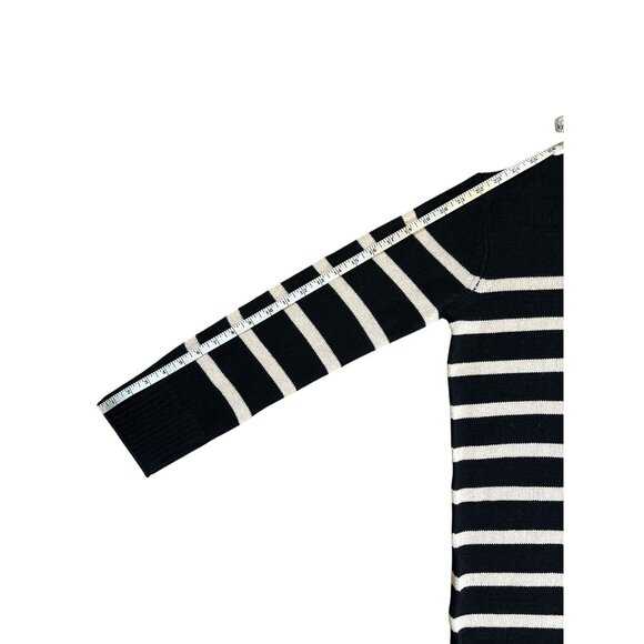 Jessica Simpson Black & Off White Striped Knit Sweater Dress XS Knee Length NWT - Picture 5 of 7